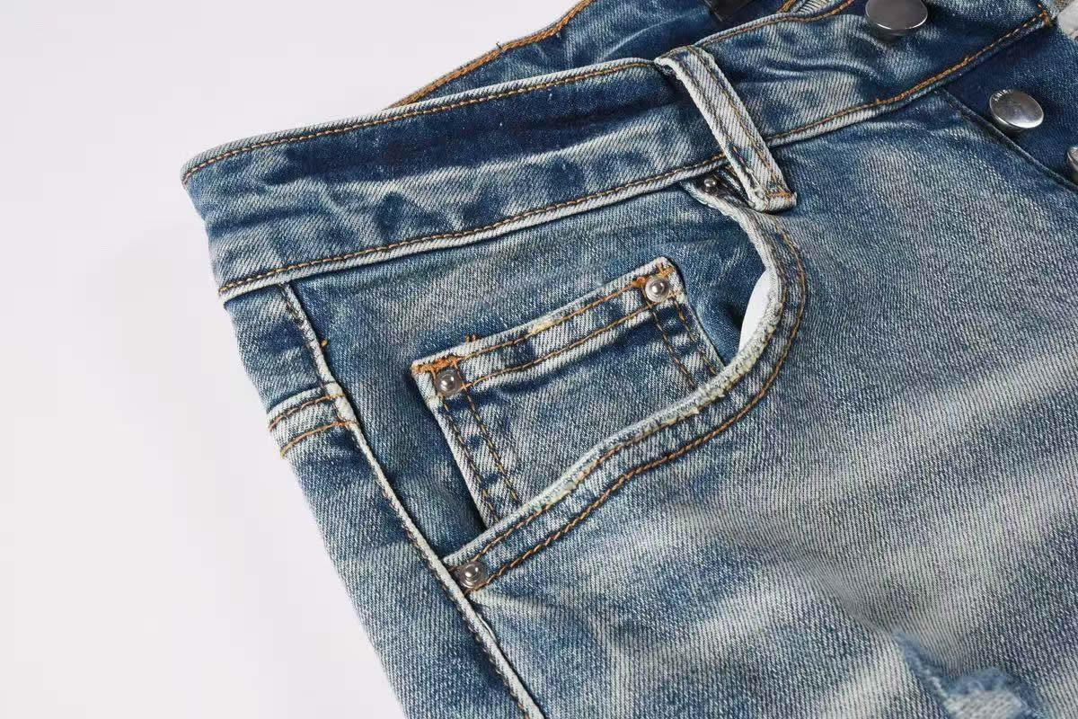 Amiris Jeans Men Fashion Patch Repair Low Rise Skinny Denim (4) - www.newkick.org